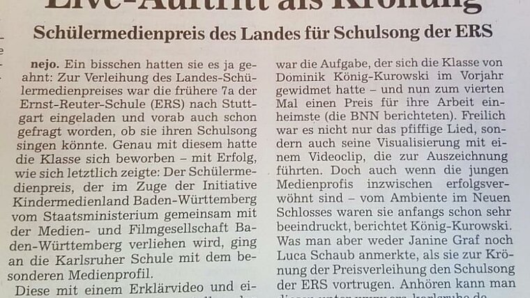 Zeitungsausschnitt